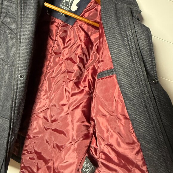 KANE & UNKE MEN'S Medium DK. Gray- FOLDAWAY HOOD MILITARY STYLE JACKET - Picture 8 of 11